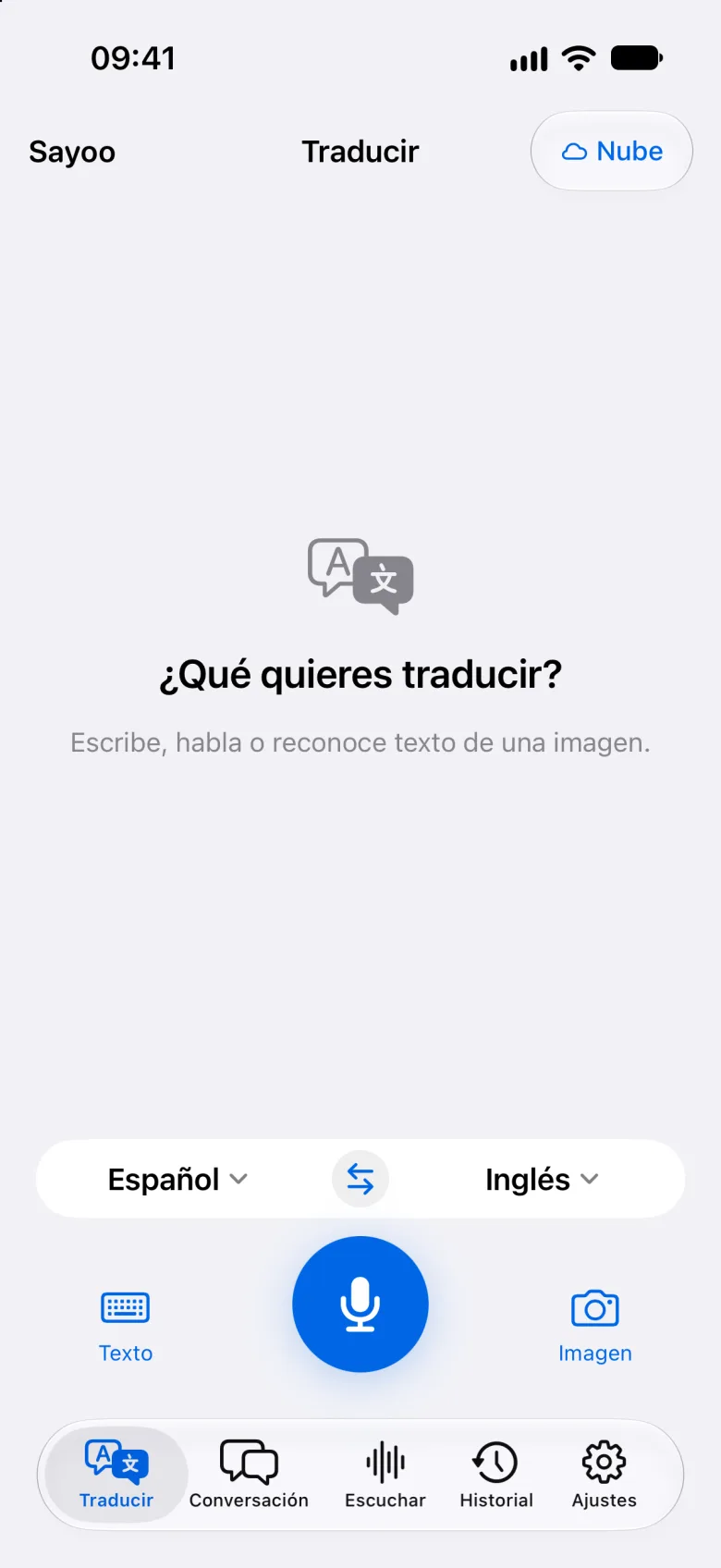Traducción de texto y voz