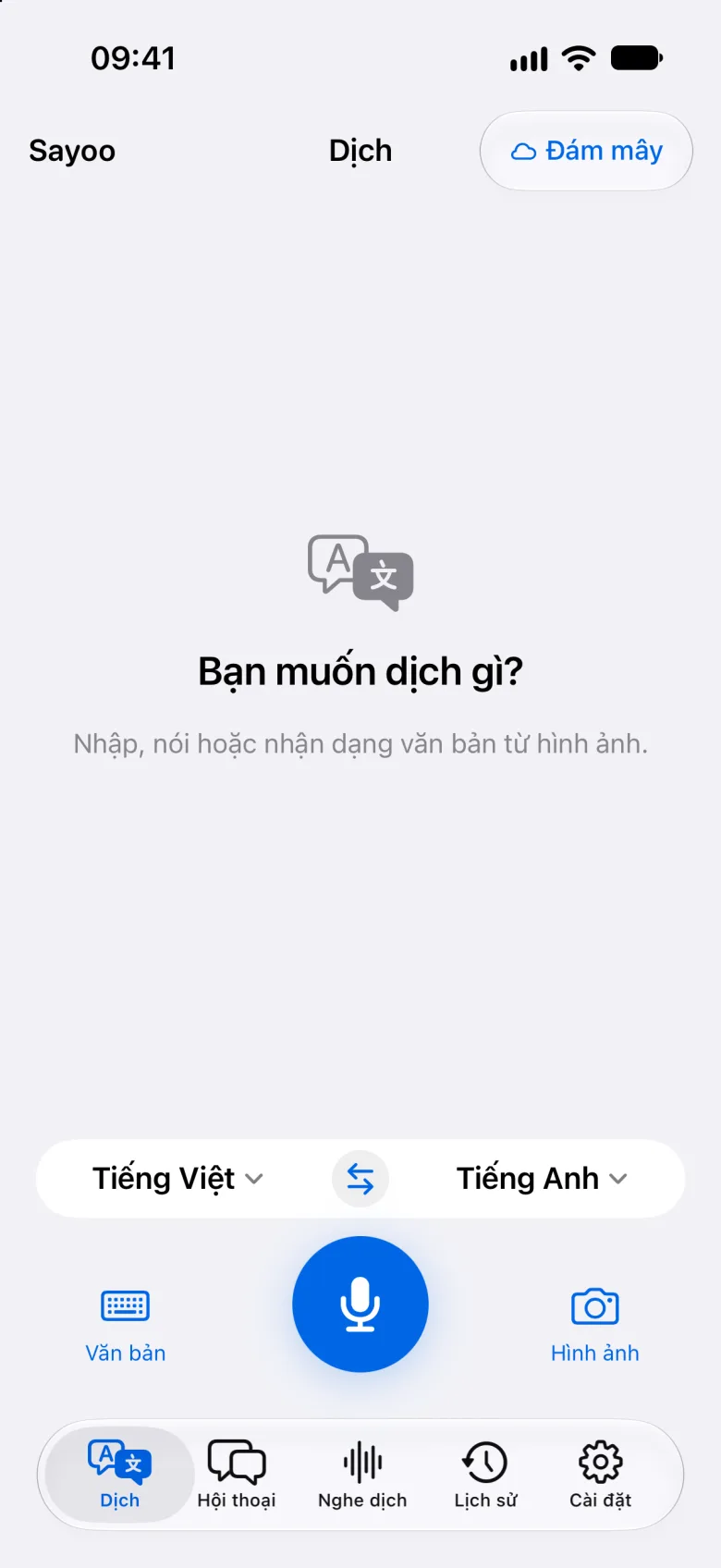 Dịch văn bản và giọng nói